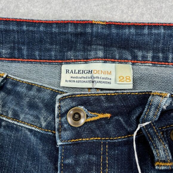 Raleigh Denim Workshop Jeans Womens 28 (30 x 34) White Oak Cone Straight 162/200 - Picture 7 of 13